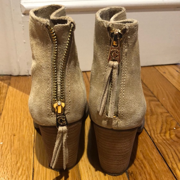 C Wonder Tan Suede Bootie Heels - Picture 3 of 4